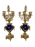 Kandelaar (2) - Verguld brons, Sevrès, Antiek en Kunst, Antiek | Klokken