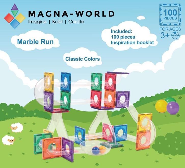 Magna-World® Marble Run | Magnetische bouwstenen, Kinderen en Baby's, Speelgoed | Bouwstenen, Nieuw, Overige merken, Verzenden