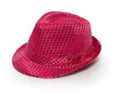 Glitter Hoed Fuchsia, Hobby en Vrije tijd, Feestartikelen, Nieuw, Verzenden