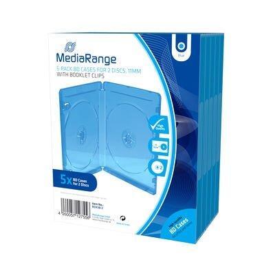Blu-Ray  dubbel doosjes transparant blauw 5 stuks 11mm, Computers en Software, Beschrijfbare discs, Verzenden