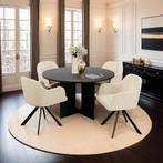 Lona fluwelen draaistoel met dikke vulling - crème/zwart, Se, Verzenden, Nieuw