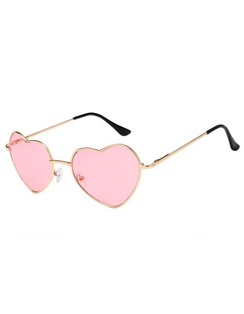 Hartjes Zonnebril Goud Montuur Lichtroze Glazen Gouden Hippi, Sieraden, Tassen en Uiterlijk, Zonnebrillen en Brillen | Dames, Roze