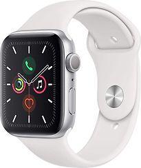 Apple Watch Series 5 44 mm aluminium kast zilver op, Telecommunicatie, Overige Telecommunicatie, Zo goed als nieuw, Verzenden