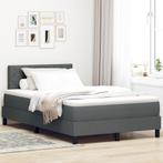 vidaXL Boxspring Bed met Matras Donkergrijs 120x190 cm Stof, Verzenden, Nieuw, 190 cm of minder, Twijfelaar