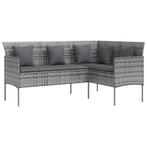 L-Vorm Loungebank Grijs | Tweedekansje | Tuinplezier!, 100 tot 125 cm, 150 tot 200 cm, Nieuw, Ophalen of Verzenden