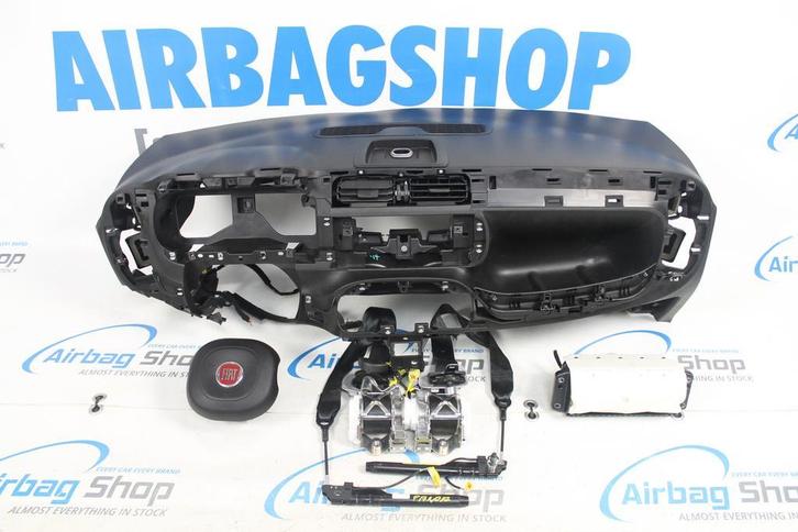 AIRBAG SET – DASHBOARD ZWART MET GPS FIAT PANDA (2012-HEDEN), Auto-onderdelen, Dashboard en Schakelaars, Gebruikt, Fiat