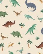 Panama Linnenlook Dinos Crème, Hobby en Vrije tijd, Stoffen en Lappen, Nieuw, Overige kleuren