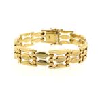 Gouden Bismarck schakel armband | 17 cm, Ophalen of Verzenden, Gebruikt, Overige kleuren, Goud
