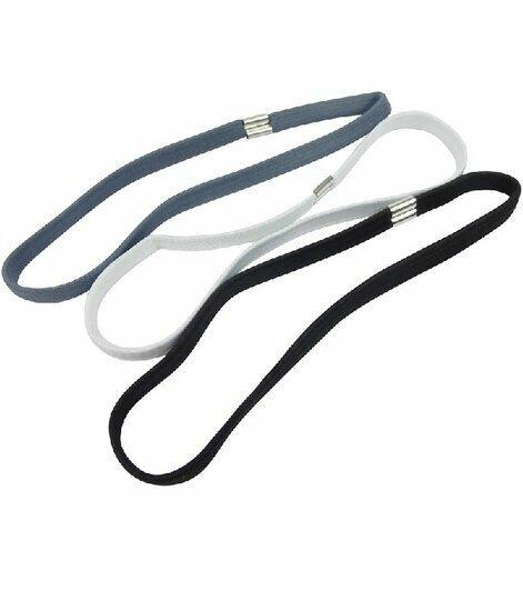 Haarband Sport Elastiek 1cm - 3 Stuks - Zwart Wit Grijs, Sieraden, Tassen en Uiterlijk, Uiterlijk | Haarverzorging