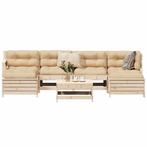 vidaXL 7-delige Loungeset massief grenenhout, Tuin en Terras, Verzenden, Nieuw, Loungeset