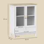 Dressoir met Glazen Deuren Wit Eiken Compact 68×35×85 cm, Huis en Inrichting, Kasten | Overige, Verzenden, Nieuw