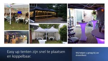 Easy up partytent, Led statafels en Photobooth huren Korting