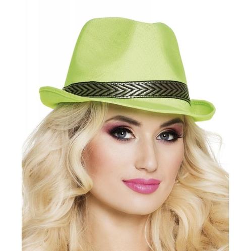 Groene trilby hoed met gouden band - Feesthoeden overig, Hobby en Vrije tijd, Feestartikelen, Verzenden