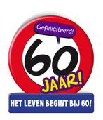 Verjaardagskaart 60 Jaar Verkeersbord 16,5cm, Verzenden, Nieuw
