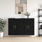 vidaXL Wandgemonteerde Kasten 2 pcs Zwart eiken 69.5 x 34 x, Huis en Inrichting, Minder dan 50 cm, Verzenden, Nieuw, Minder dan 100 cm