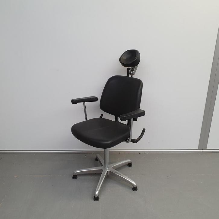 Retro behandelstoel - zwart leder, Verzamelen, Retro, Ophalen of Verzenden