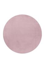 Rond Hoogpolig Vloerkleed | Pouffy | Rosé | 160x160 cm, Huis en Inrichting, Stoffering | Tapijten en Kleden, Verzenden, Nieuw