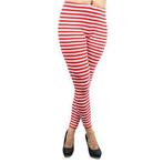 Gestreepte legging rood wit, Verzenden, Nieuw, Feestartikel