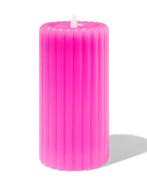 HEMA LED kaars 7.5x15cm rib roze, Verzenden, Nieuw