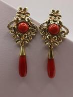 Zonder minimumprijs - Hangoorbellen Verguld, Zilver, Corallo