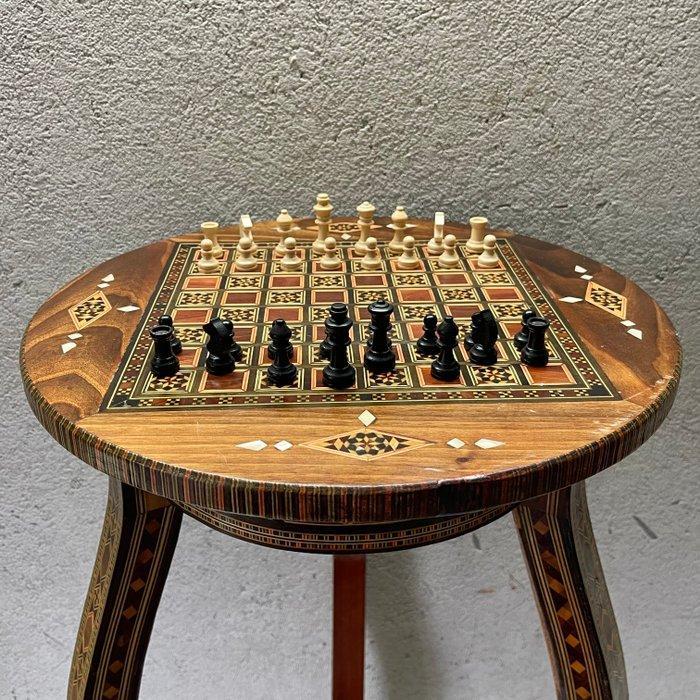 Schaaktafel - Intarsia Inlegwerk - Hout, Antiek en Kunst, Curiosa en Brocante