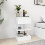 vidaXL Nachtkastje 40x35x65 cm bewerkt hout wit, Huis en Inrichting, Minder dan 45 cm, Verzenden, Nieuw, 55 tot 70 cm
