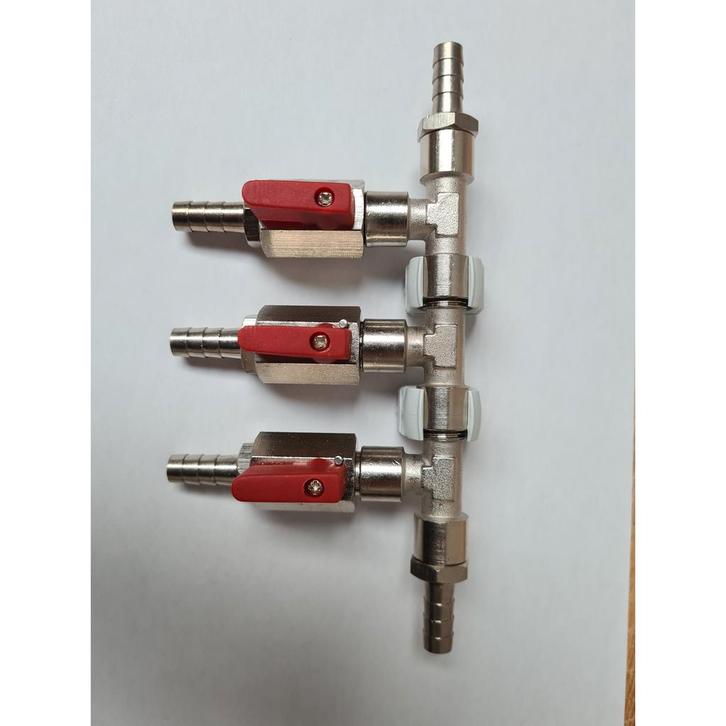 3 weg splitter C02 met 7 mm Slangtule (Stoken & Brouwen), Huis en Inrichting, Keuken | Potten en Pannen, Overige typen, Nieuw