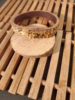 Armband van echt slangen leer met RVS kop-gat-sluiting, Verzenden, Nieuw