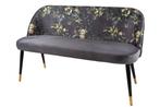 Design bank PRET-A-PORTER grijs fluweel bloemmotief en, Huis en Inrichting, Ophalen of Verzenden, Nieuw