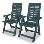 vidaXL Tuinstoelen 2 st verstelbaar kunststof groen, Verzenden, Nieuw, Kunststof
