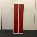 B-Keus Lockerkast 10 vaks, 180x60x50 cm, cremewit - rood SA