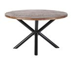 Eettafel rond met kruispoot Eleonora mangohout | 150 cm, Huis en Inrichting, Tafels | Eettafels, Ophalen of Verzenden, Nieuw