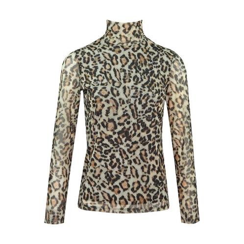 Marc Aurel • top met col luipaard • 36, Kleding | Dames, Tops, Bruin, Nieuw, Maat 36 (S), Verzenden