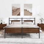 vidaXL Bedframe zonder matras metaal bruin eikenkleurig, Huis en Inrichting, Bruin, Verzenden, 200 cm, Metaal