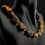 Authentieke Baltische amber blokketting – oude organische