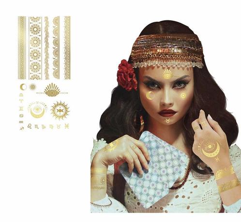 Gouden Nep Tattoos, Hobby en Vrije tijd, Feestartikelen, Nieuw, Verzenden