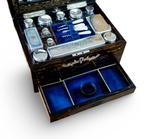 Reisset met toiletartikelen - Hout, Fluweel, Verzilverd,, Antiek en Kunst