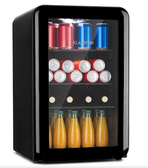 Poplife Drankkoelkast Zwart Glazen Deur met LED Verlichting, Witgoed en Apparatuur, Koelkasten en IJskasten, Minder dan 75 liter