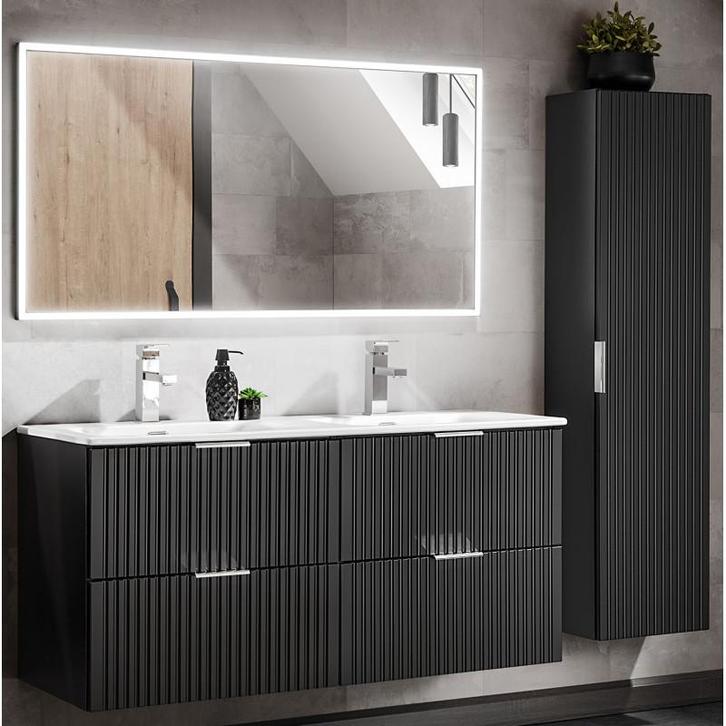 Badkamermeubel Polaris Zwart 120CM (Badkamermeubels), Huis en Inrichting, Badkamer | Badkamermeubels, Nieuw, Ophalen of Verzenden