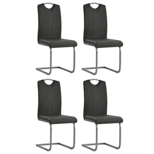 vidaXL Eetkamerstoelen 4 st kunstleer grijs, Huis en Inrichting, Stoelen, Grijs, Nieuw, Verzenden
