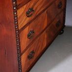 Commode laat Victoriaans met bureau en groen ingelegd leder, Antiek en Kunst, Antiek | Kantoor en Zakelijk, Ophalen of Verzenden