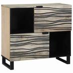 vidaXL Dressoir Wit 80 x 33 x 75 cm massief mangohout, Huis en Inrichting, Kasten | Dressoirs, Verzenden, Nieuw, Overige houtsoorten