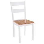 Eetkamerstoelen 4 st massief rubberwood wit ( Poef) ( Poef), Huis en Inrichting, Stoelen, Verzenden, Nieuw