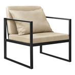 Design fauteuil met kussens 70x60x60 set van 2 zandkleurig, Nieuw, Verzenden