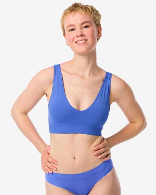 HEMA Voorgevormde top naadloos zonder beugel kobaltblauw, Kleding | Dames, Ondergoed en Lingerie, Verzenden