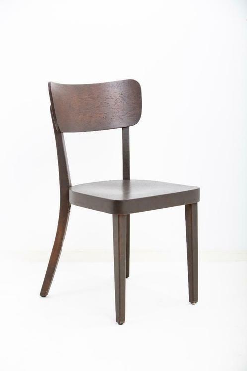 Gebruikte Hutten 185-E46 4poot houten stoel bruin, Huis en Inrichting, Stoelen, Vijf, Zes of meer stoelen, Bruin, Gebruikt, Hout