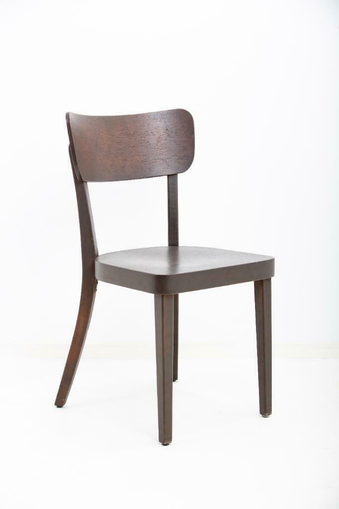 Gebruikte Hutten 185-E46 4poot houten stoel bruin, Huis en Inrichting, Stoelen, Vijf, Zes of meer stoelen, Bruin, Gebruikt, Hout