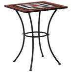 vidaXL Bistrotafel mozaïek 60 cm keramiek terracottakleurig, Tuin en Terras, Verzenden, Nieuw