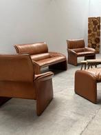 Zitgroep (4) - Leder - cognac, Antiek en Kunst, Antiek | Meubels | Stoelen en Banken