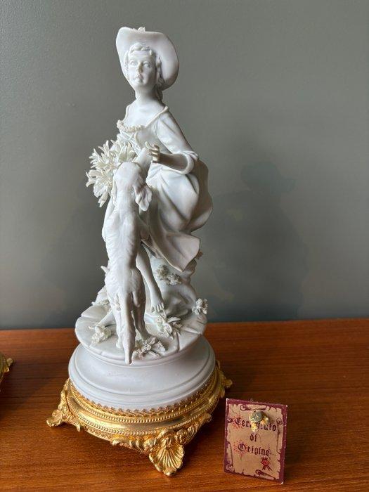 Capodimonte - Beeldje - jager en herderin (2) - bisquit, Antiek en Kunst, Antiek | Glas en Kristal